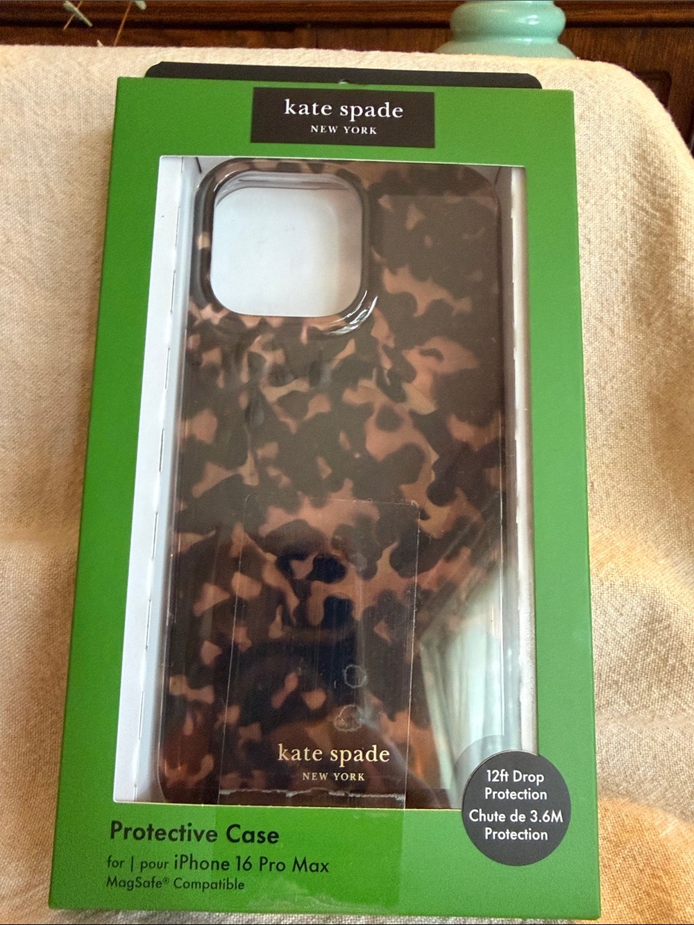 NIB~ Kate Spade  Brown Tortoiseshell iPhone Case for iPhone 16 Pro Max